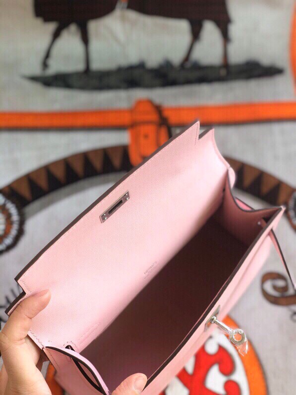 에르메스 미니 켈리백22 핑크 은장 스위프트